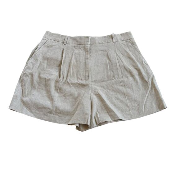 Zara Linen Blend Women's High Waisted Shorts XL - Picture 1 of 3